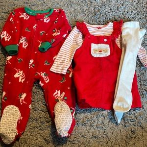 Carters Christmas outfit and footie